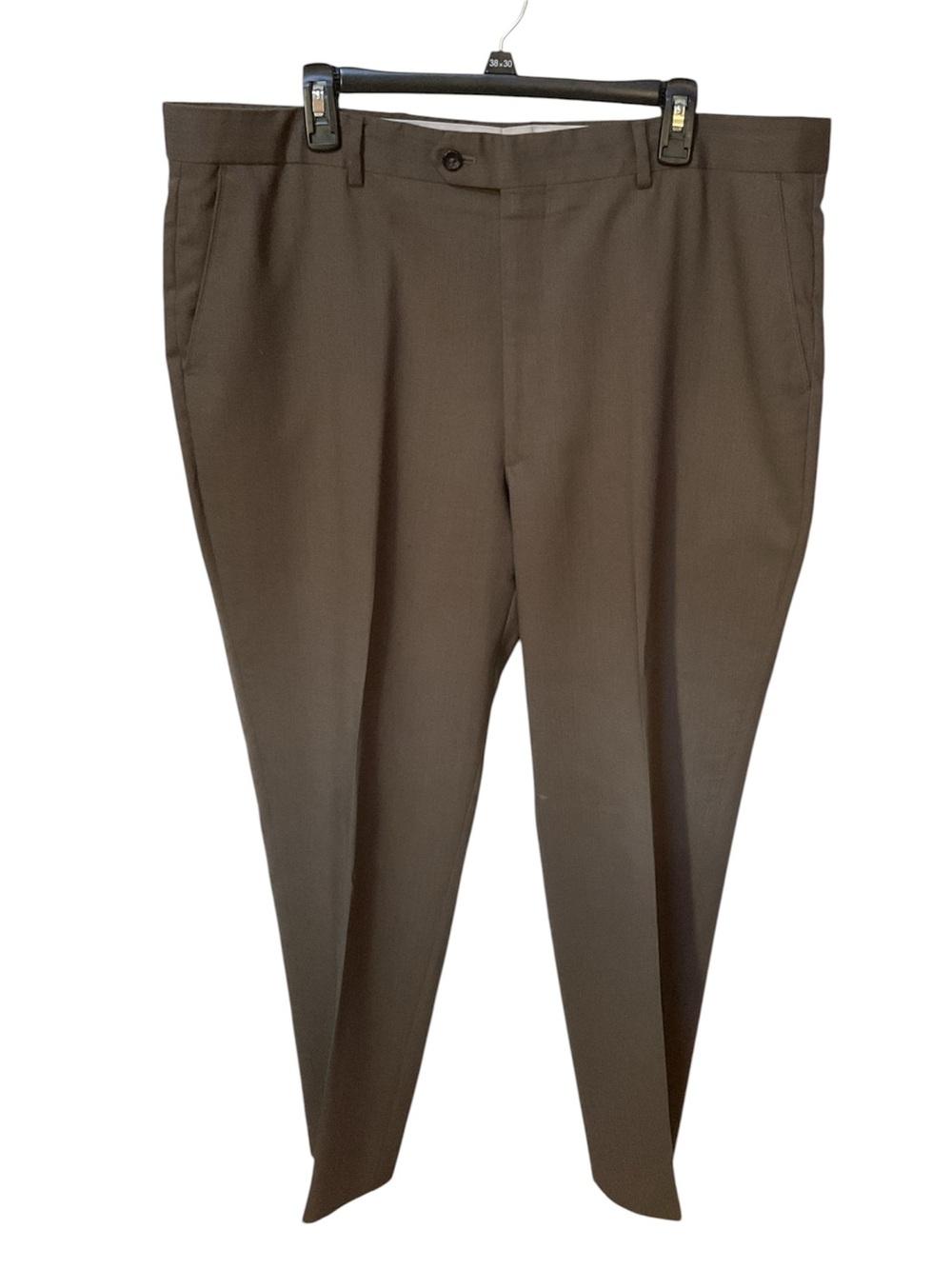 Pronto Uomo Brown Dress Pants, 100% Wool.  40 x 32